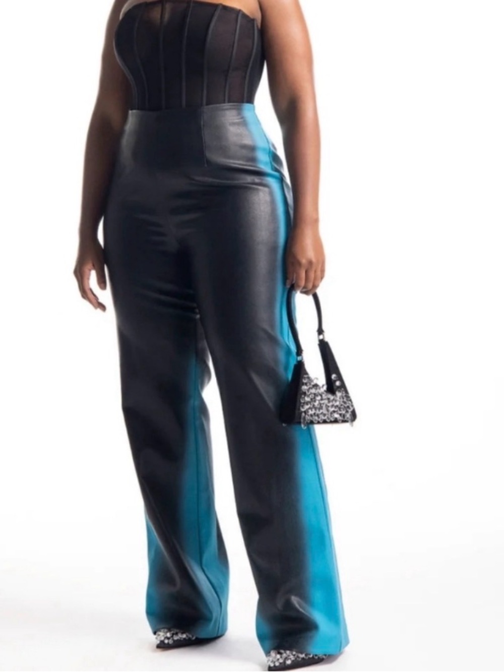 Hanifa Zain Faux Leather Pants Size Small NWT